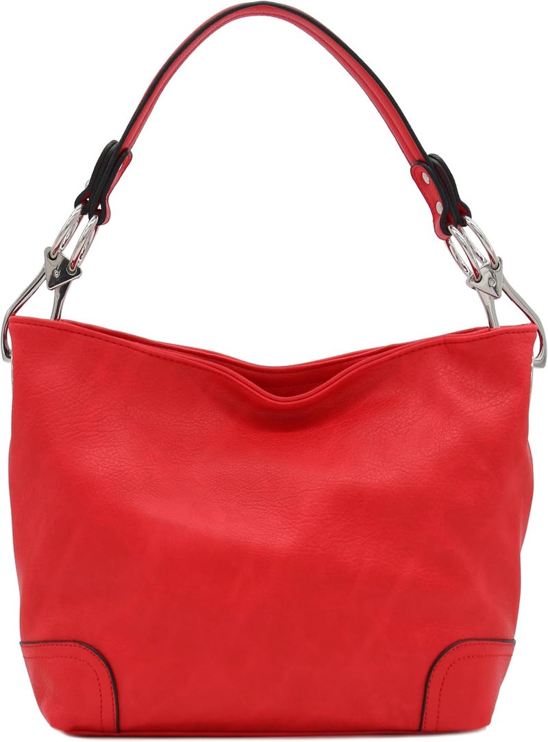 Alyssa Hobo Shoulder Bag with Big Snap Hook Hardware - Image 2
